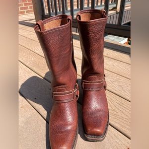 Frye belted harness boots